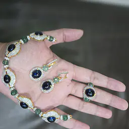 Diamond set with sapphire and emerald - Master