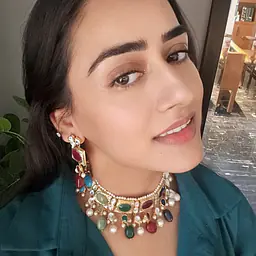 Navrattan choker set in 22carat gold - Master