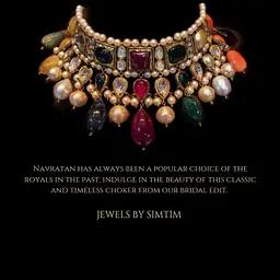 Navrattan choker set in 22carat gold - Master