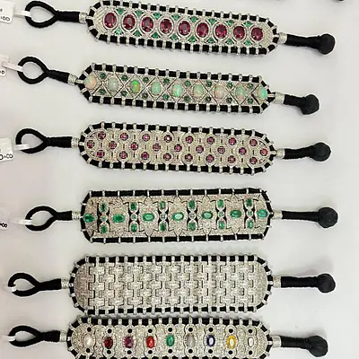 SILVER Bracelets with diamonds and real stones secondary image