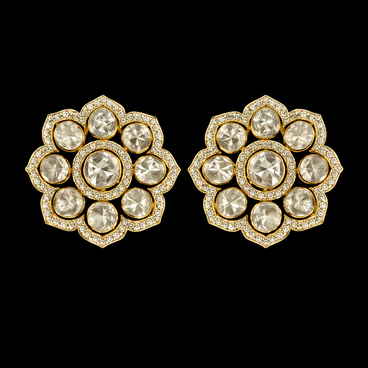 All clear polki and diamond studs - Master