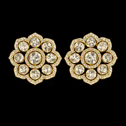 All clear polki and diamond studs - Master