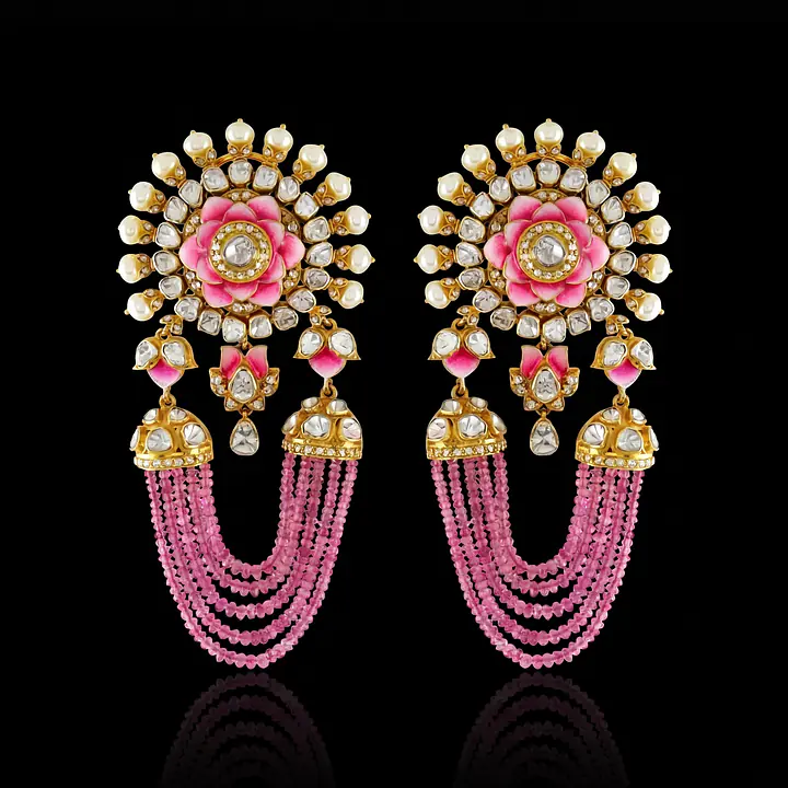 Pink meena polki jhumki - Master