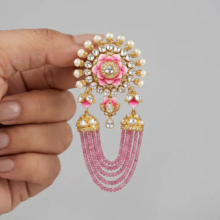 Pink meena polki jhumki - Master