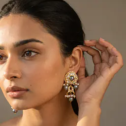Kundan and pearl studs - Master