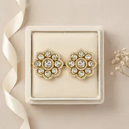 All clear polki and diamond studs - Master