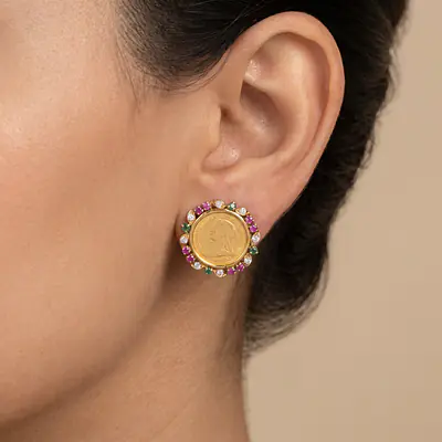 Gold studs set in 22carat gold secondary image
