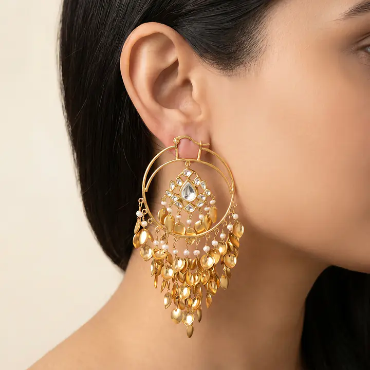 Gold kundan chandbali - Master