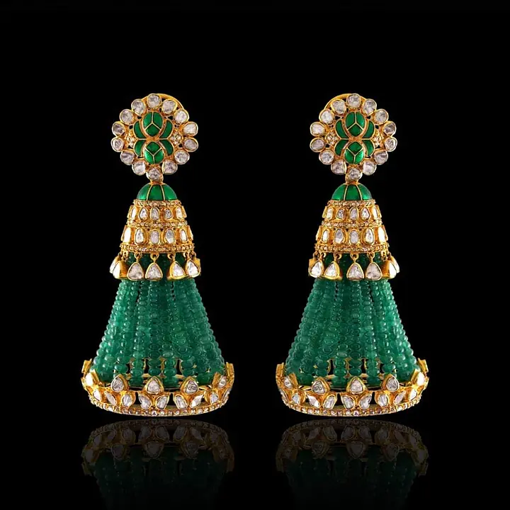 Zamira Emerald Tassel Jhumkas - Master