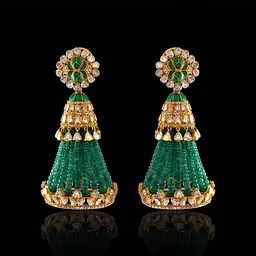 Zamira Emerald Tassel Jhumkas - Master