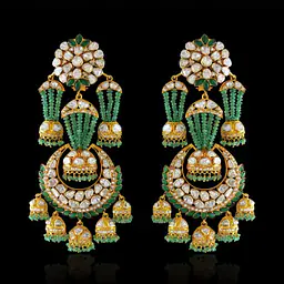 Emerald and polki Chandbali - Master