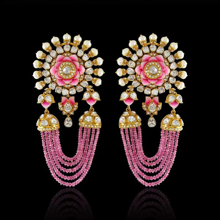 Pink meena polki jhumki - Master