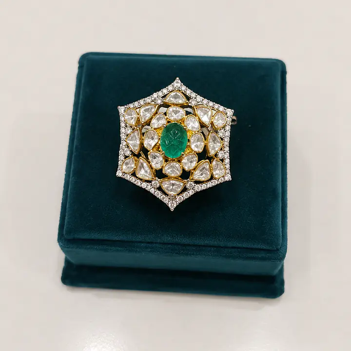 Emerald Star Polki Ring - Master