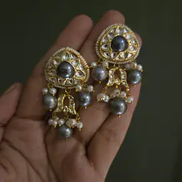 Kundan and pearl studs - Master