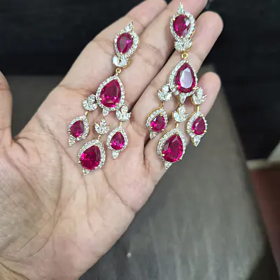 Diamond and ruby earings primary image