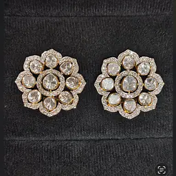 All clear polki and diamond studs - Master