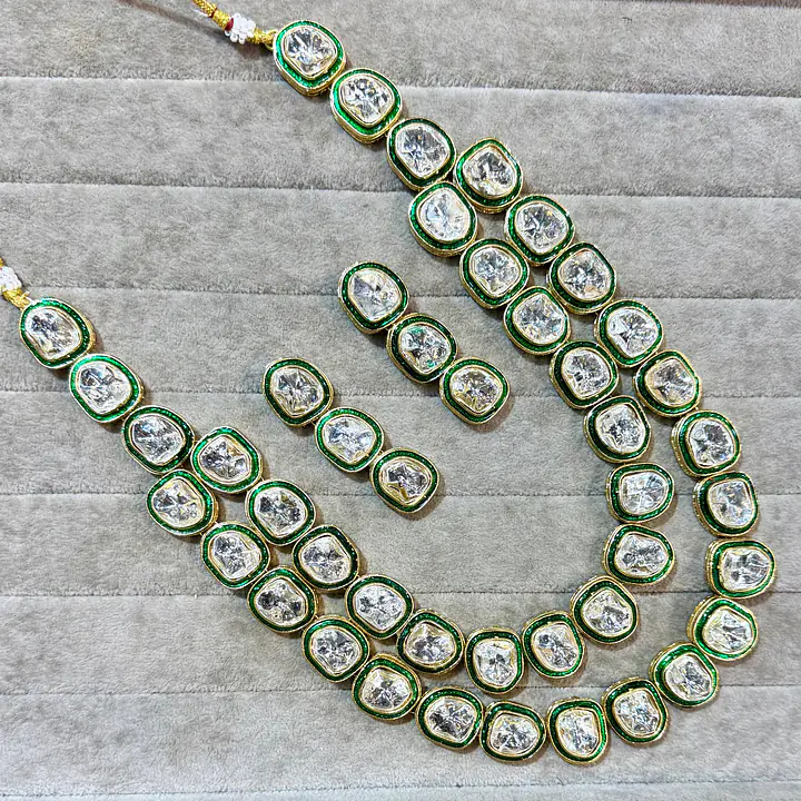 SILVER two line polki set - Master