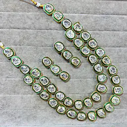 SILVER two line polki set - Master