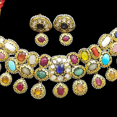 Navrattan Choker set in 22carat gold primary image