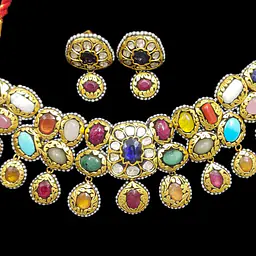 Navrattan Choker set in 22carat gold - Master