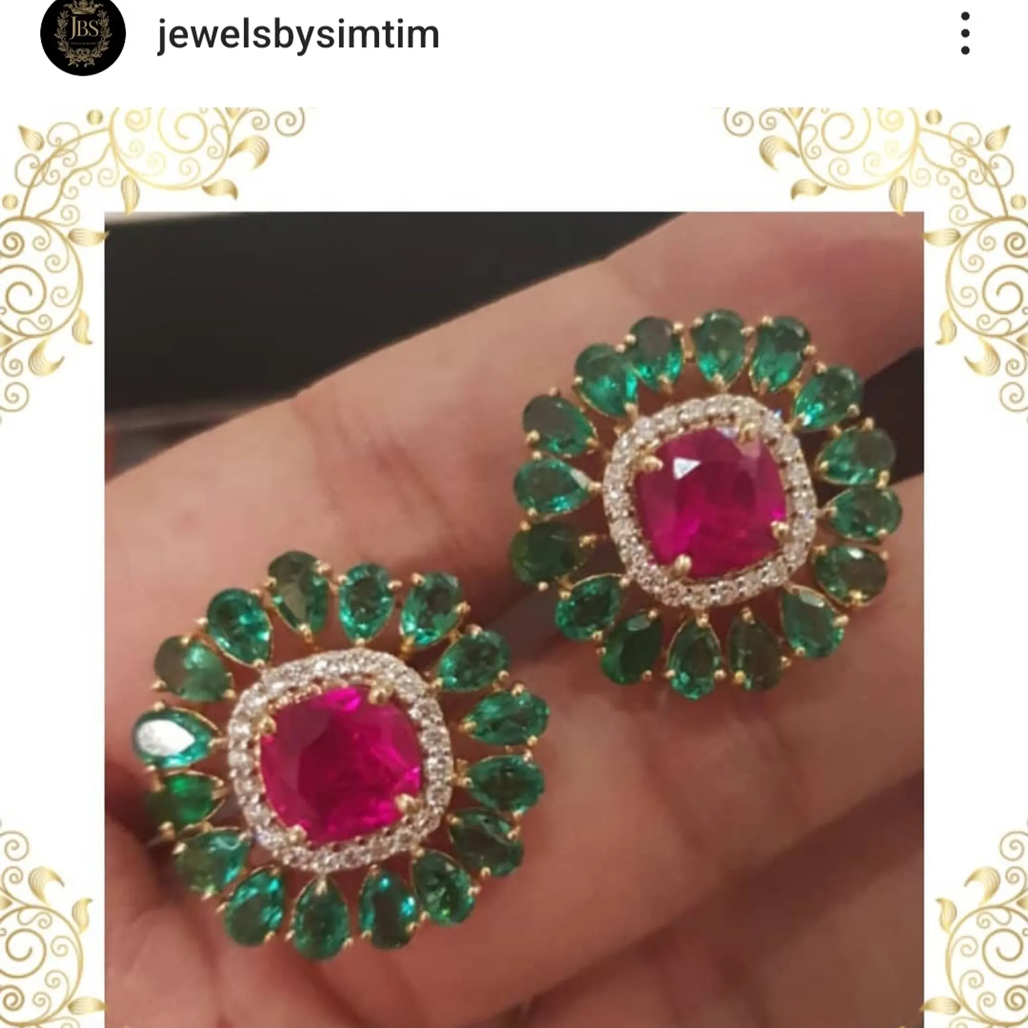 Diamond - Ruby emerald studs - Master