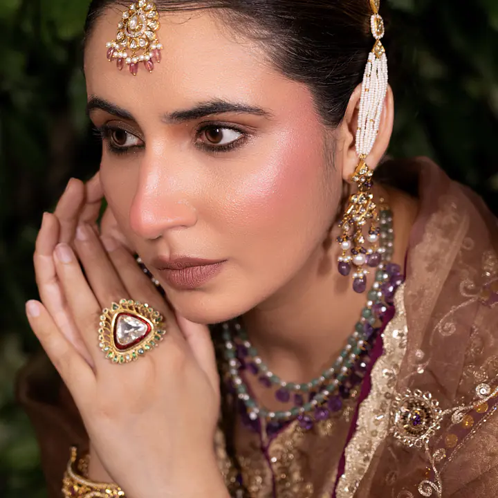 Polki earings with strings - Master